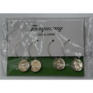 TANQUERAY Gold‎ Tone Cocktail Charms Drink Glassware Wine Glass Accessory Gift